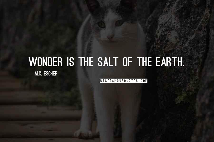 M.C. Escher Quotes: Wonder is the salt of the earth.