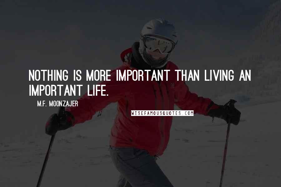 M.F. Moonzajer Quotes: Nothing is more important than living an important life.