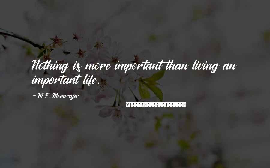 M.F. Moonzajer Quotes: Nothing is more important than living an important life.