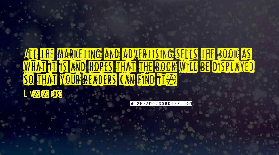 M.J. Rose Quotes: All the marketing and advertising sells the book as what it is and hopes that the book will be displayed so that your readers can find it.