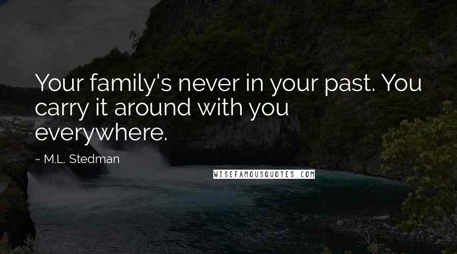 M.L. Stedman Quotes: Your family's never in your past. You carry it around with you everywhere.