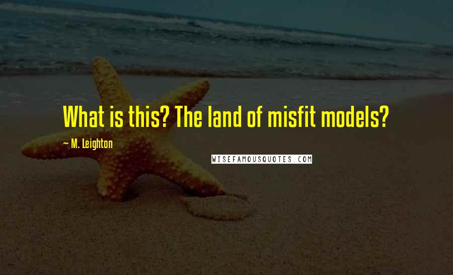 M. Leighton Quotes: What is this? The land of misfit models?