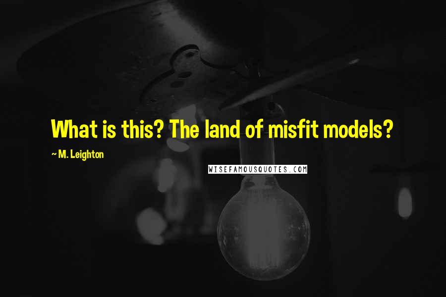 M. Leighton Quotes: What is this? The land of misfit models?