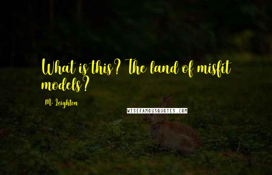 M. Leighton Quotes: What is this? The land of misfit models?