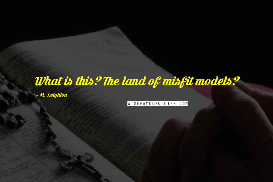 M. Leighton Quotes: What is this? The land of misfit models?