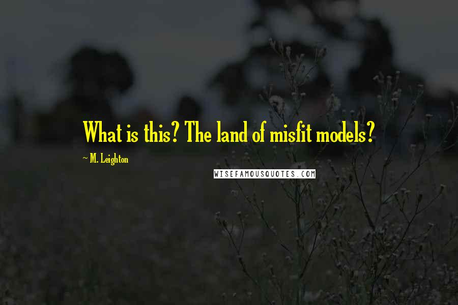 M. Leighton Quotes: What is this? The land of misfit models?