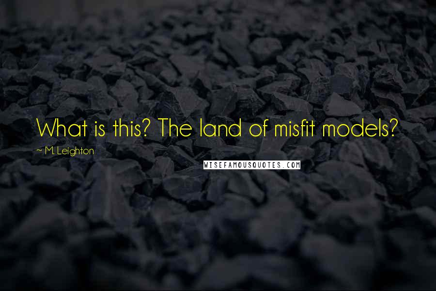 M. Leighton Quotes: What is this? The land of misfit models?