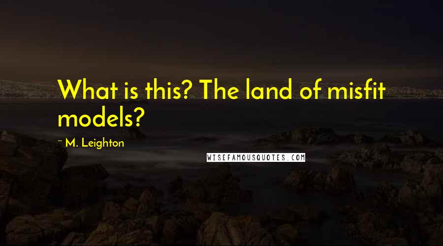 M. Leighton Quotes: What is this? The land of misfit models?