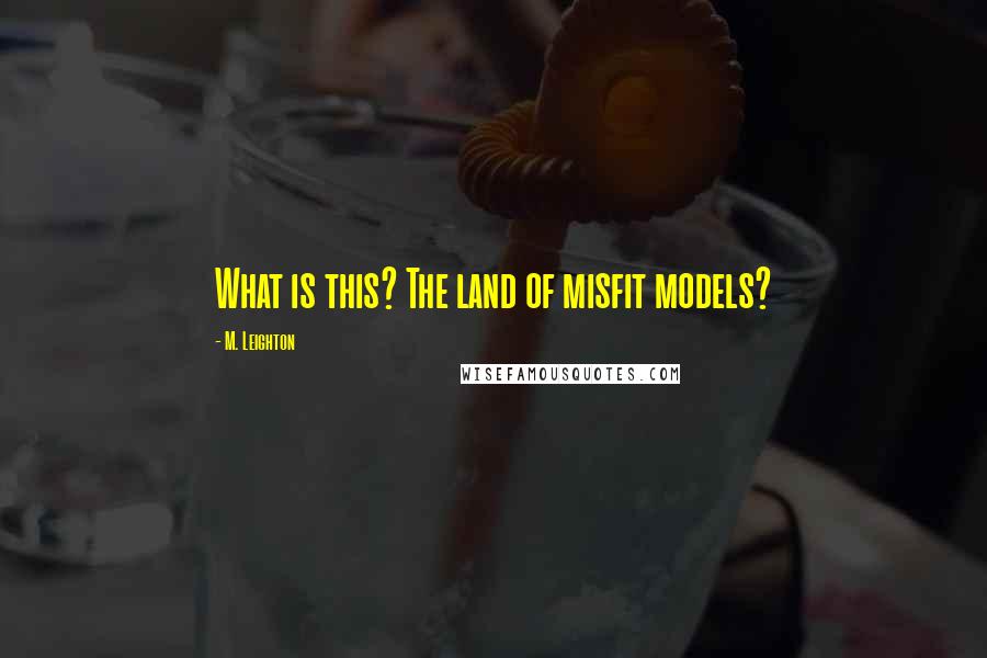 M. Leighton Quotes: What is this? The land of misfit models?