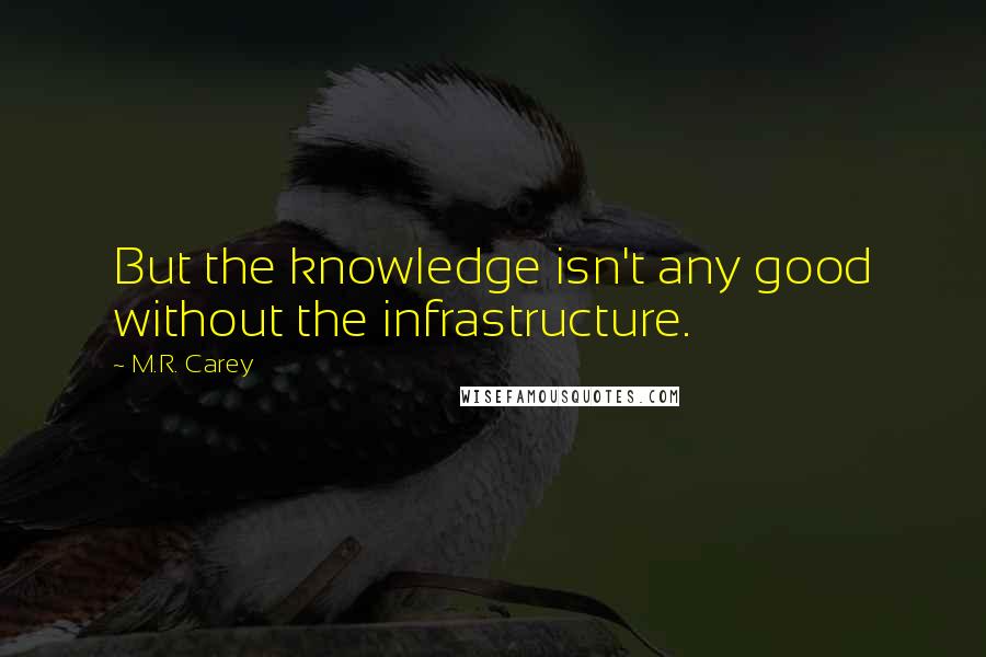 M.R. Carey Quotes: But the knowledge isn't any good without the infrastructure.