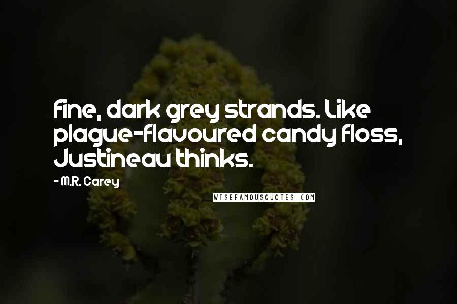 M.R. Carey Quotes: fine, dark grey strands. Like plague-flavoured candy floss, Justineau thinks.