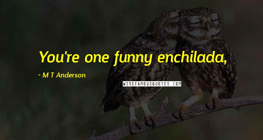 M T Anderson Quotes: You're one funny enchilada,