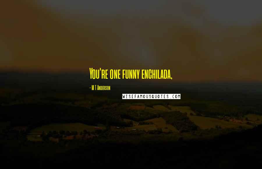 M T Anderson Quotes: You're one funny enchilada,