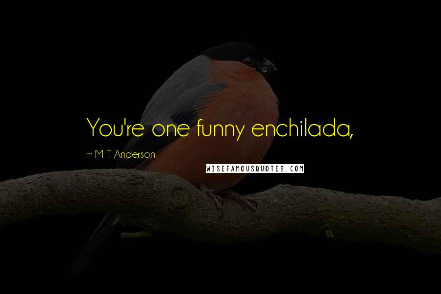 M T Anderson Quotes: You're one funny enchilada,