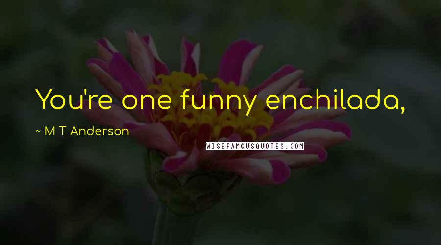 M T Anderson Quotes: You're one funny enchilada,