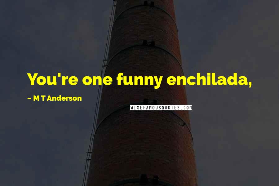 M T Anderson Quotes: You're one funny enchilada,