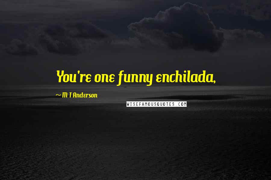 M T Anderson Quotes: You're one funny enchilada,