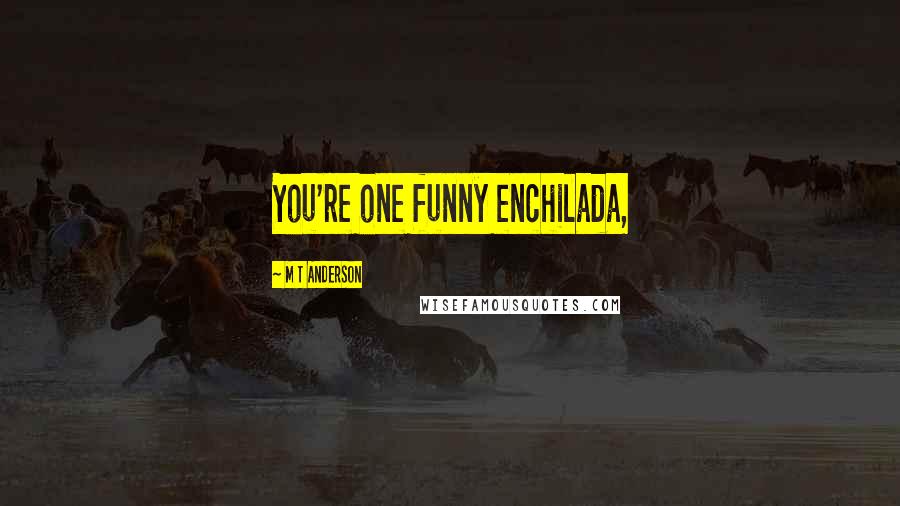 M T Anderson Quotes: You're one funny enchilada,