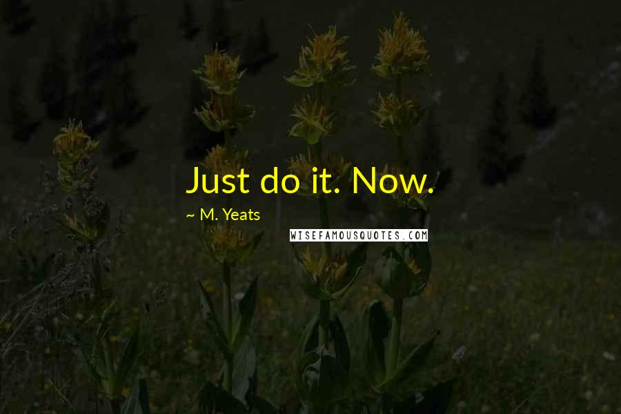 M. Yeats Quotes: Just do it. Now.