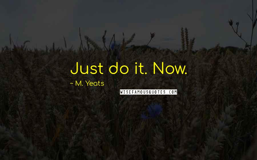 M. Yeats Quotes: Just do it. Now.