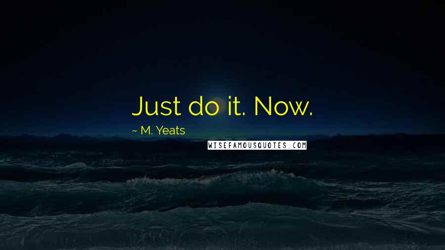 M. Yeats Quotes: Just do it. Now.