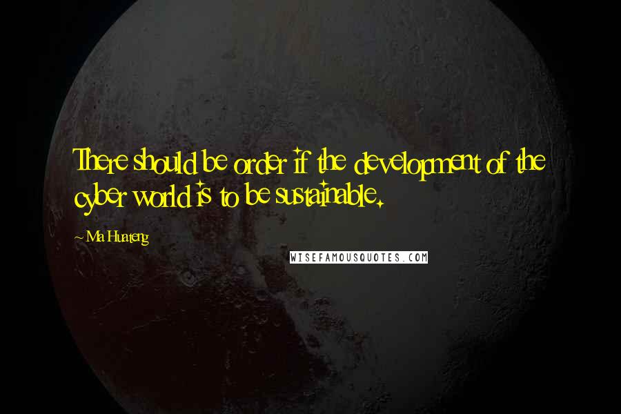 Ma Huateng Quotes: There should be order if the development of the cyber world is to be sustainable.