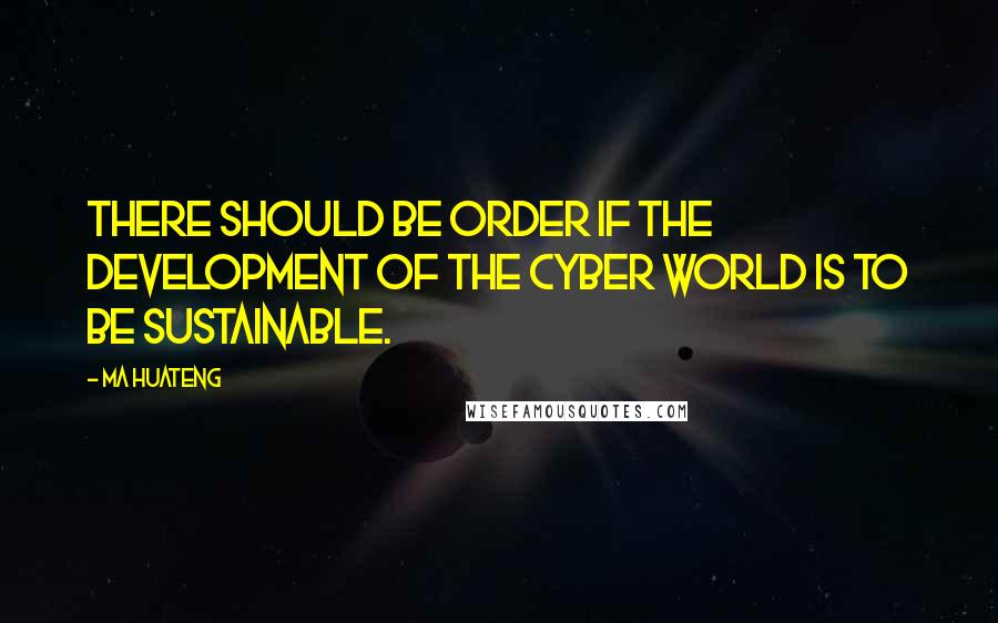 Ma Huateng Quotes: There should be order if the development of the cyber world is to be sustainable.