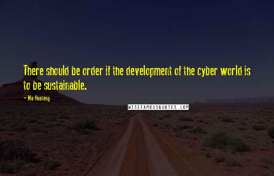 Ma Huateng Quotes: There should be order if the development of the cyber world is to be sustainable.