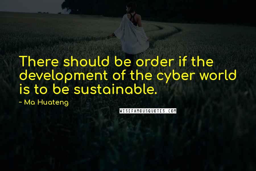Ma Huateng Quotes: There should be order if the development of the cyber world is to be sustainable.