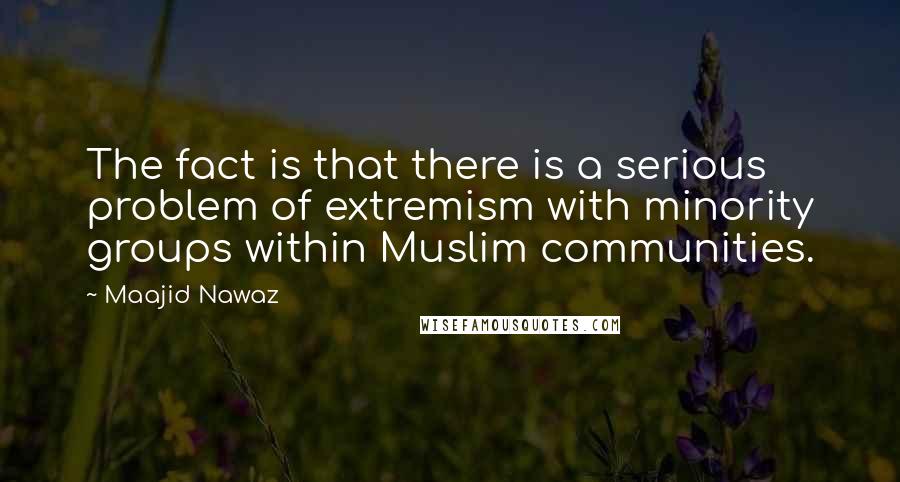 Maajid Nawaz Quotes: The fact is that there is a serious problem of extremism with minority groups within Muslim communities.