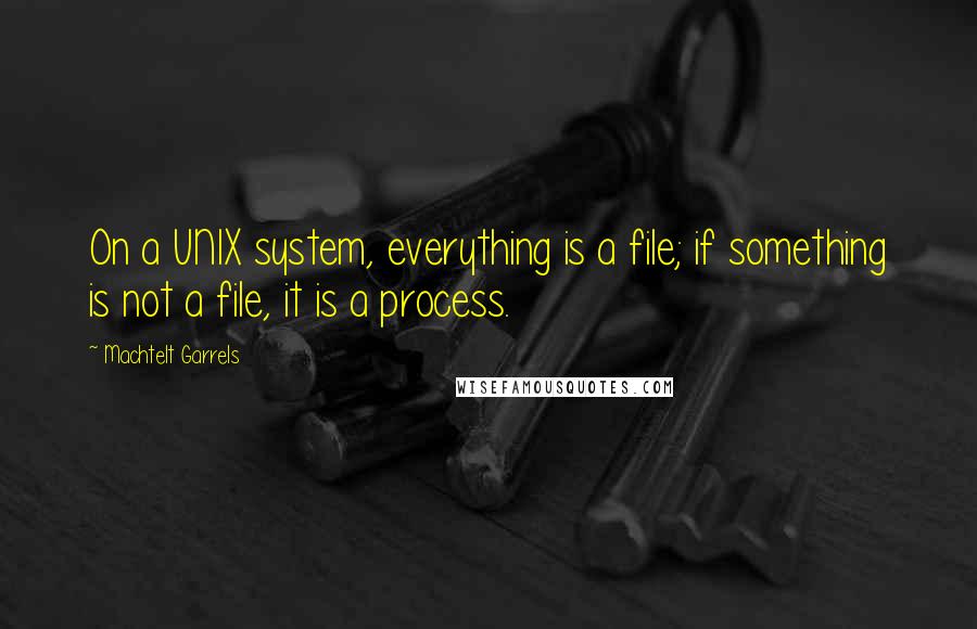 Machtelt Garrels Quotes: On a UNIX system, everything is a file; if something is not a file, it is a process.