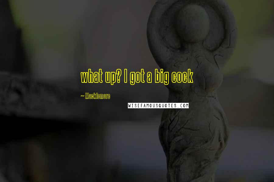 Macklemore Quotes: what up? I got a big cock