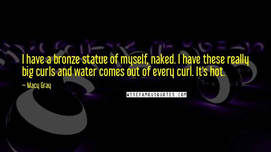 Macy Gray Quotes: I have a bronze statue of myself, naked. I have these really big curls and water comes out of every curl. It's hot.