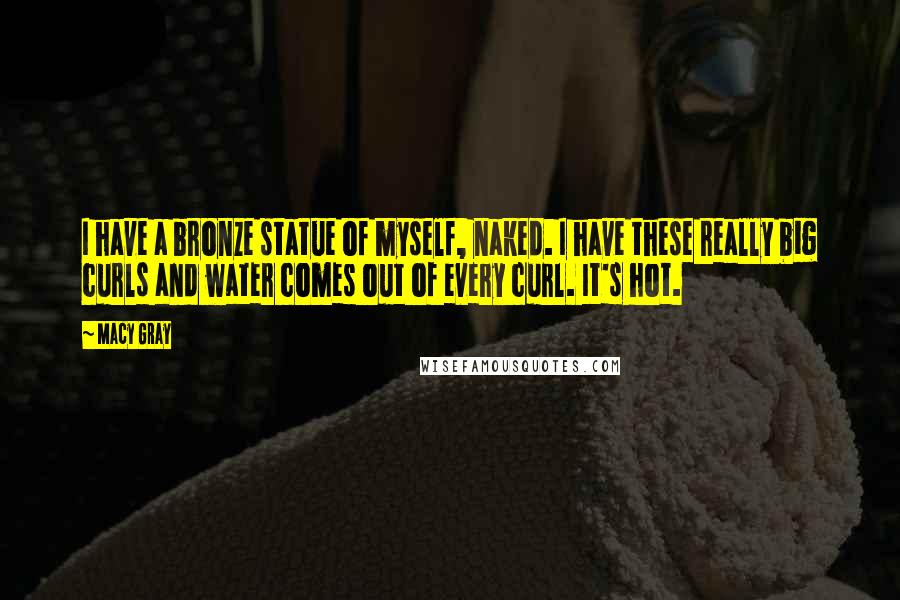 Macy Gray Quotes: I have a bronze statue of myself, naked. I have these really big curls and water comes out of every curl. It's hot.