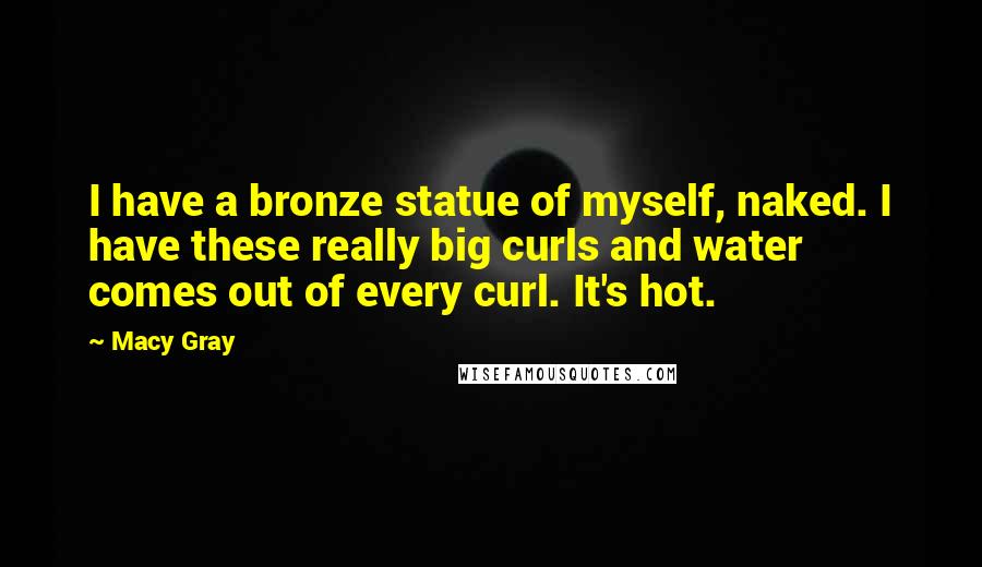 Macy Gray Quotes: I have a bronze statue of myself, naked. I have these really big curls and water comes out of every curl. It's hot.