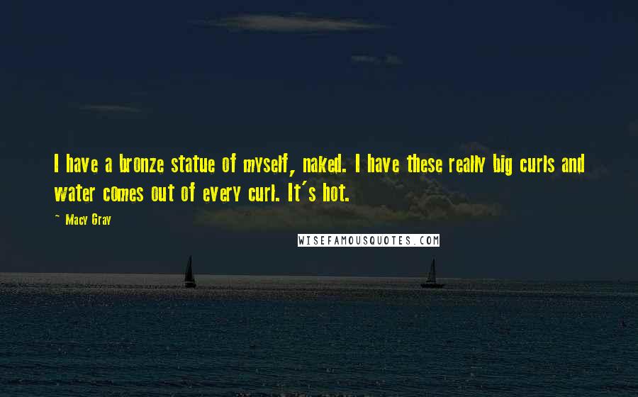 Macy Gray Quotes: I have a bronze statue of myself, naked. I have these really big curls and water comes out of every curl. It's hot.