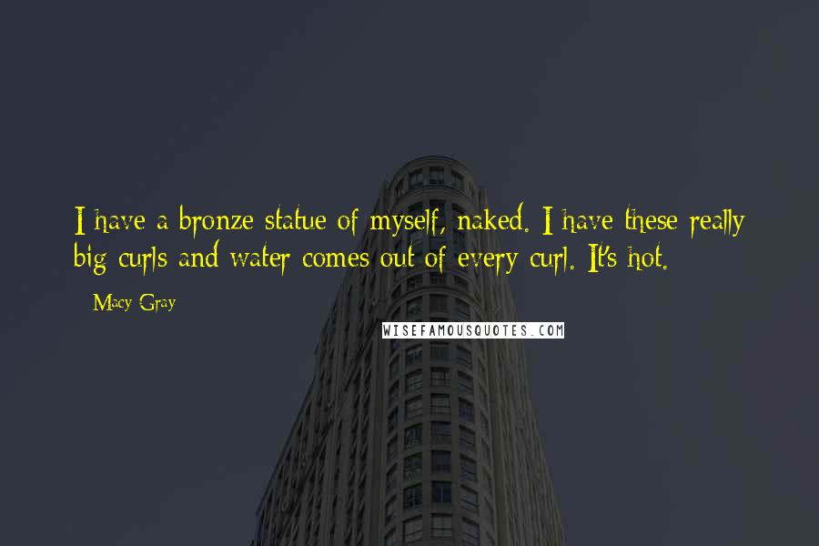 Macy Gray Quotes: I have a bronze statue of myself, naked. I have these really big curls and water comes out of every curl. It's hot.