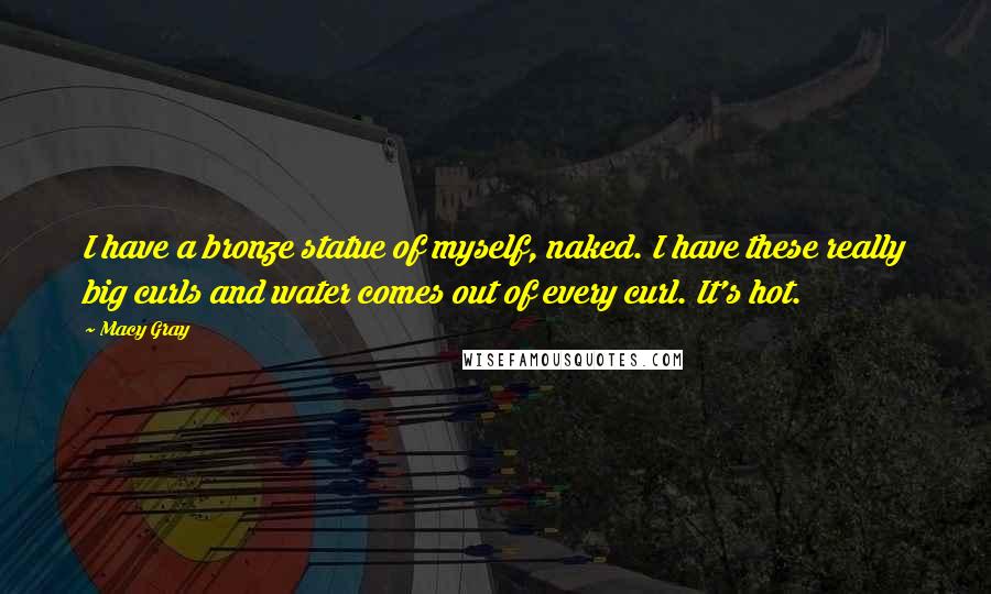 Macy Gray Quotes: I have a bronze statue of myself, naked. I have these really big curls and water comes out of every curl. It's hot.