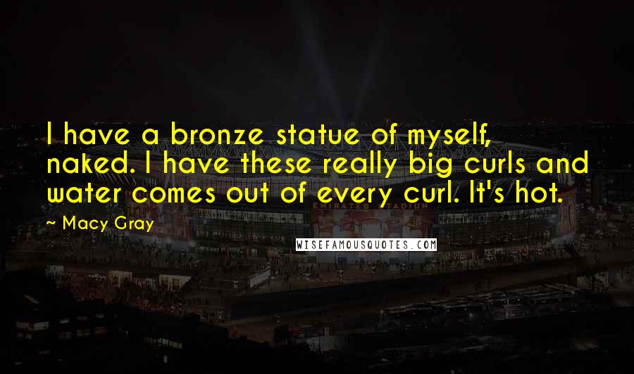 Macy Gray Quotes: I have a bronze statue of myself, naked. I have these really big curls and water comes out of every curl. It's hot.