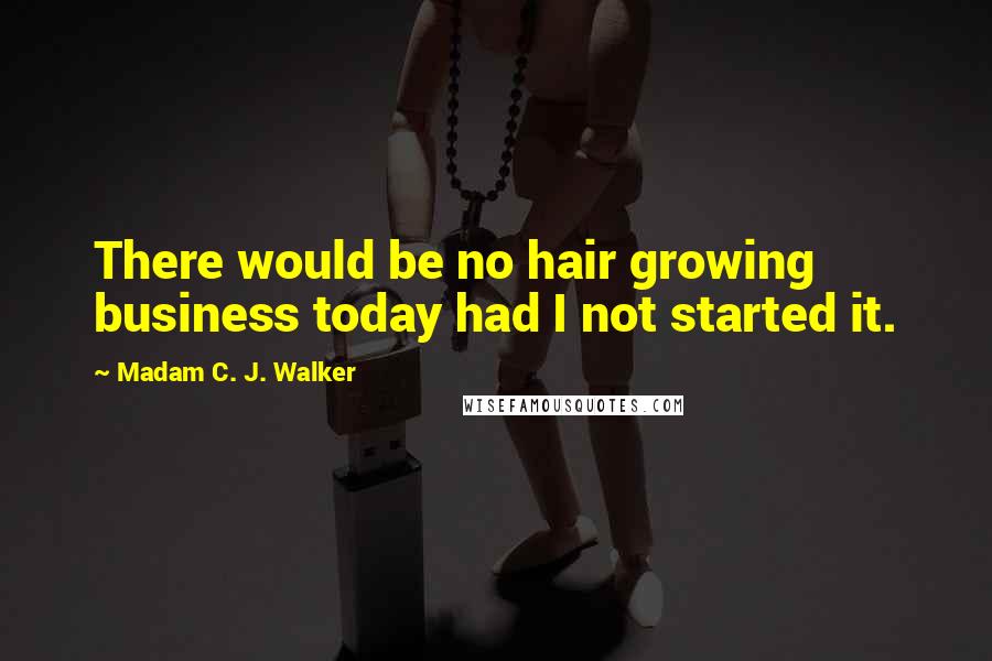 Madam C. J. Walker Quotes: There would be no hair growing business today had I not started it.