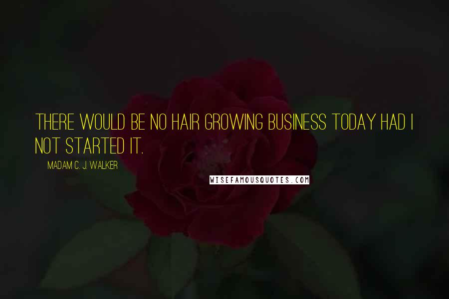 Madam C. J. Walker Quotes: There would be no hair growing business today had I not started it.