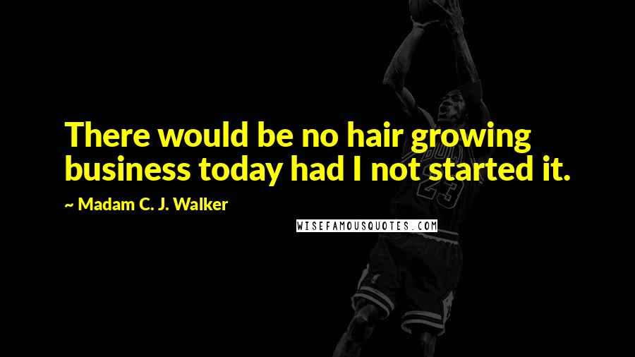 Madam C. J. Walker Quotes: There would be no hair growing business today had I not started it.