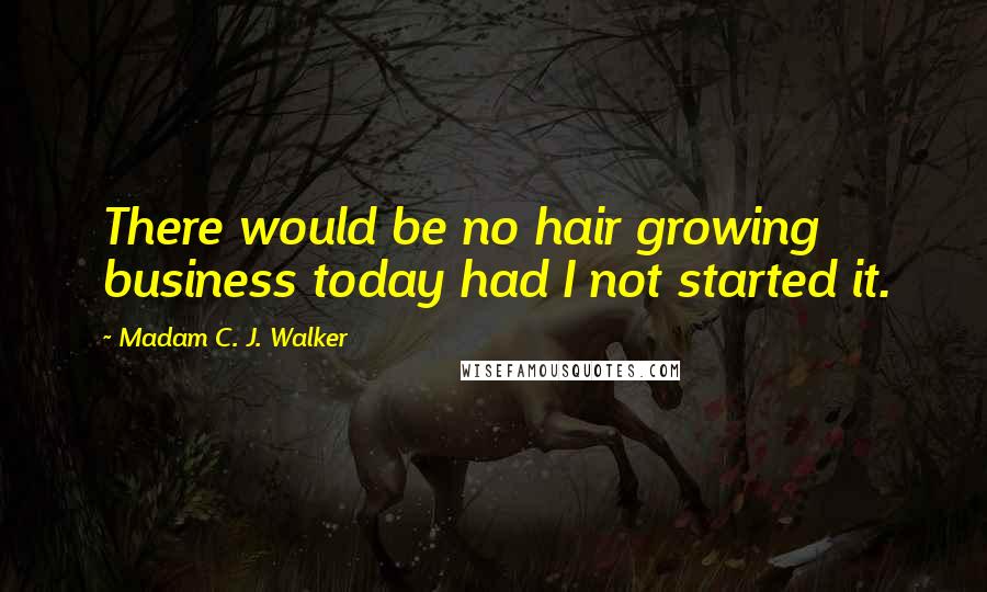 Madam C. J. Walker Quotes: There would be no hair growing business today had I not started it.