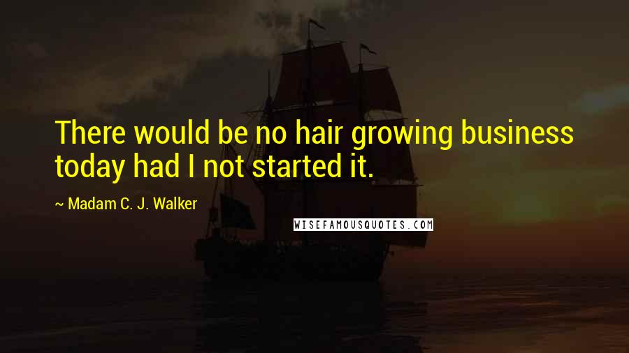 Madam C. J. Walker Quotes: There would be no hair growing business today had I not started it.