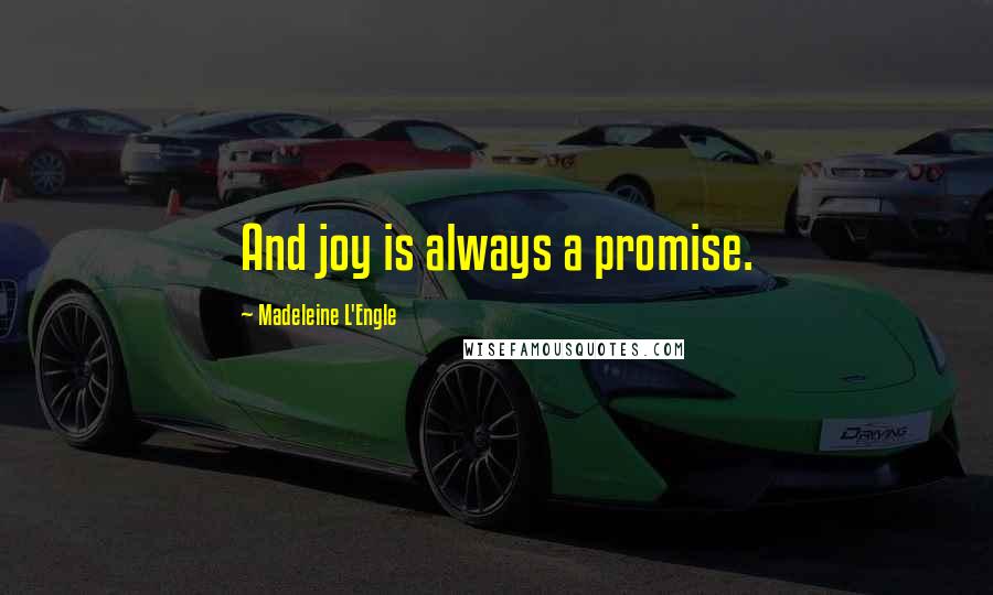 Madeleine L'Engle Quotes: And joy is always a promise.