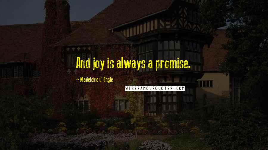 Madeleine L'Engle Quotes: And joy is always a promise.