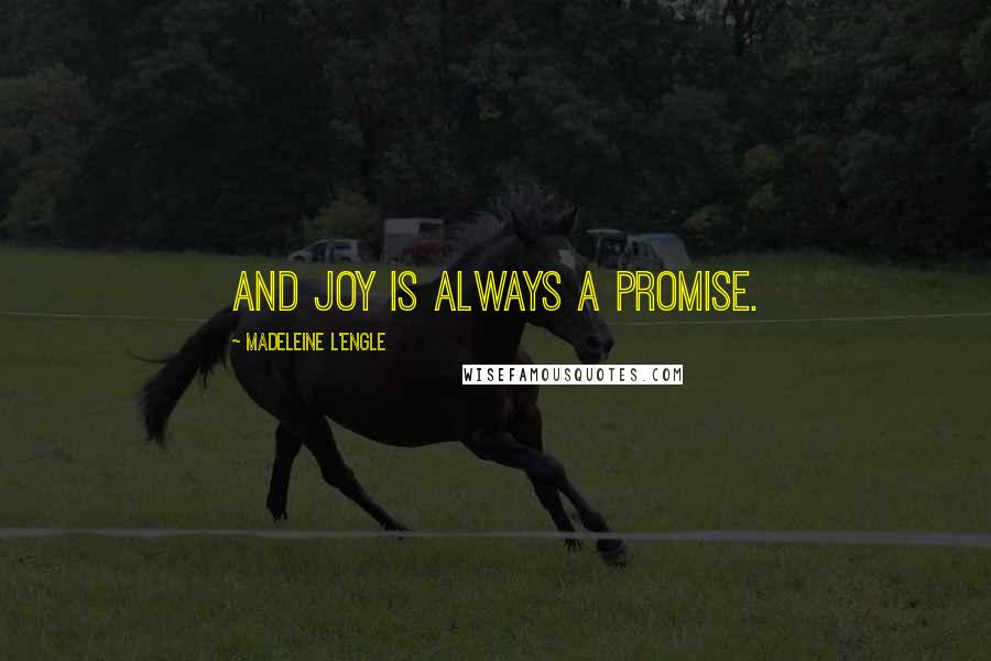 Madeleine L'Engle Quotes: And joy is always a promise.