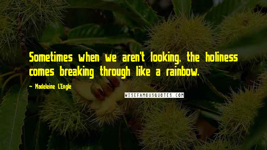 Madeleine L'Engle Quotes: Sometimes when we aren't looking, the holiness comes breaking through like a rainbow.