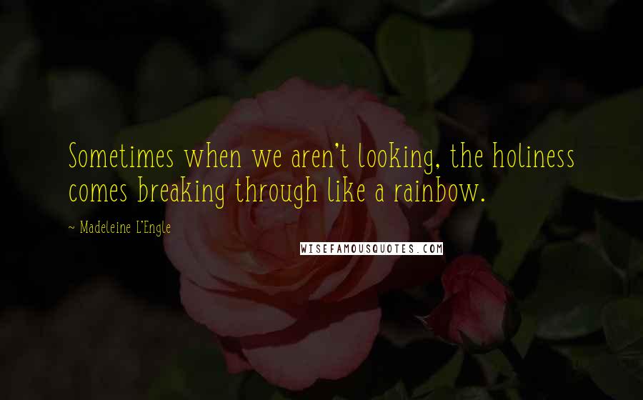 Madeleine L'Engle Quotes: Sometimes when we aren't looking, the holiness comes breaking through like a rainbow.