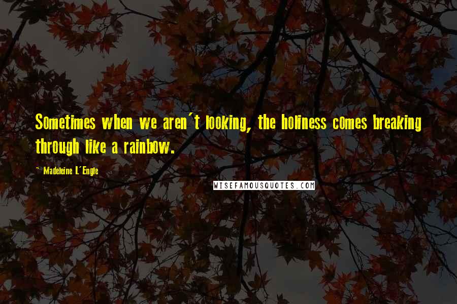 Madeleine L'Engle Quotes: Sometimes when we aren't looking, the holiness comes breaking through like a rainbow.